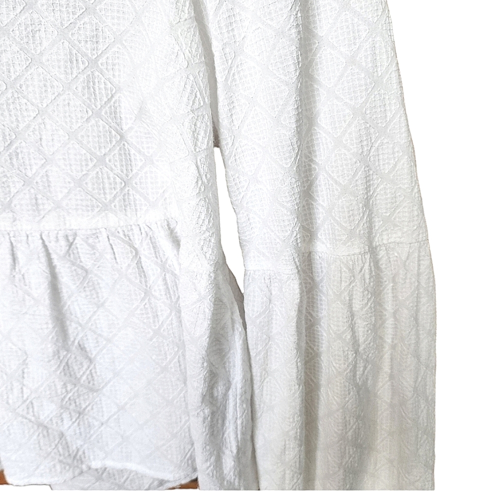 HIDDEN WAY top white blouse 100% cotton Size 10 - Picture 3 of 8
